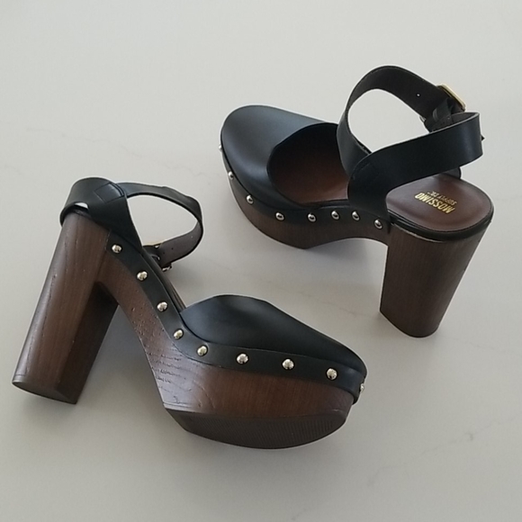 Studed Wooden Platform Shoes - Picture 4 of 7
